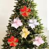 Maple Leaf Shaped Simulated Christmas Flowers Luxury Handmade Xmas Decorative Flowers Realistic Eternal Flower Festive Display