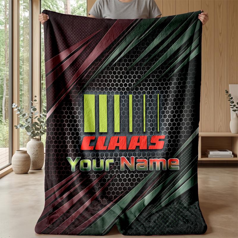 CLAAS Custom Flannel Throw Blanket Print Your Name Text Soft Warm Blanket Holiday Present