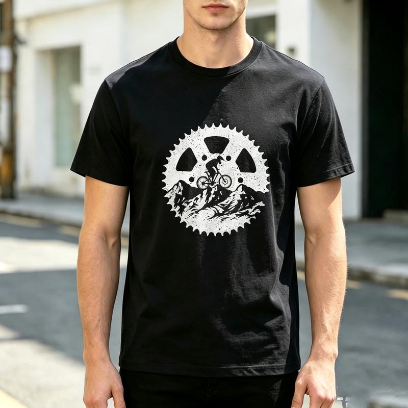 Vintage Mountain Bike Gear Graphic T Shirt For Men Women 100 Cotton Crewneck Cyclist Outdoor Tee For Summer Casual Streetwear