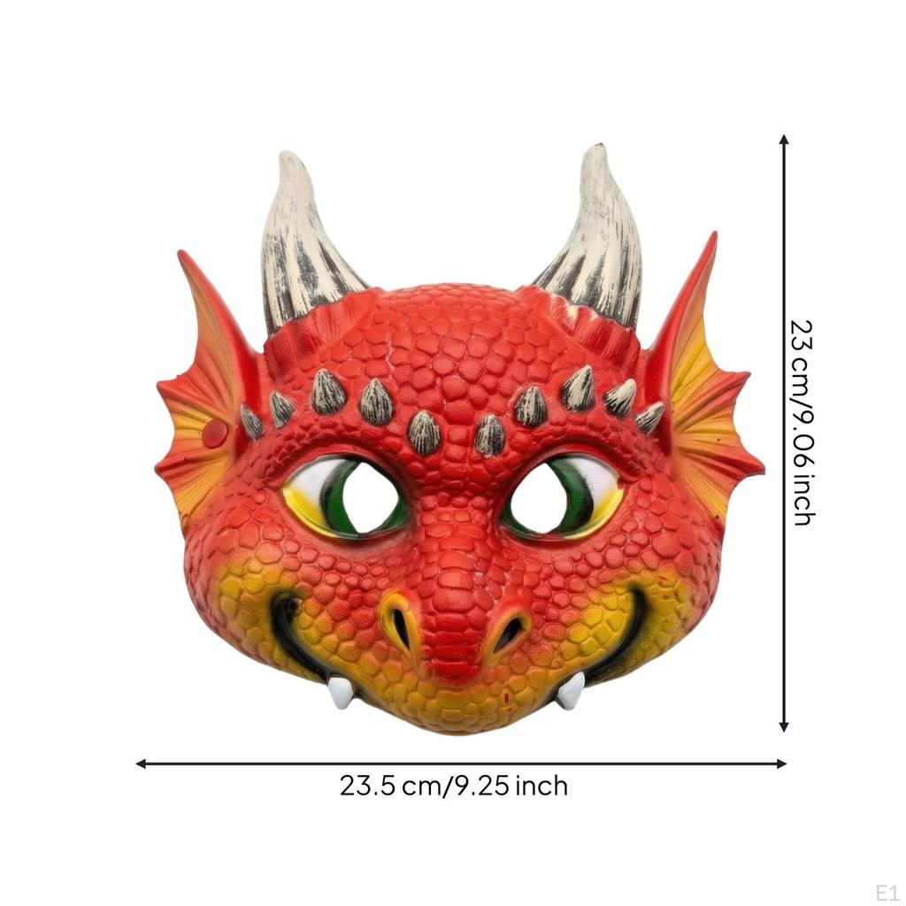 Horned Mythical Headpiece Red with Protrusions 3D for Cosplayers, Adults,