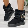 Mao Mao snow boots women's autumn and winter new beaded Roman bohemian casual thickened warm cotton shoes