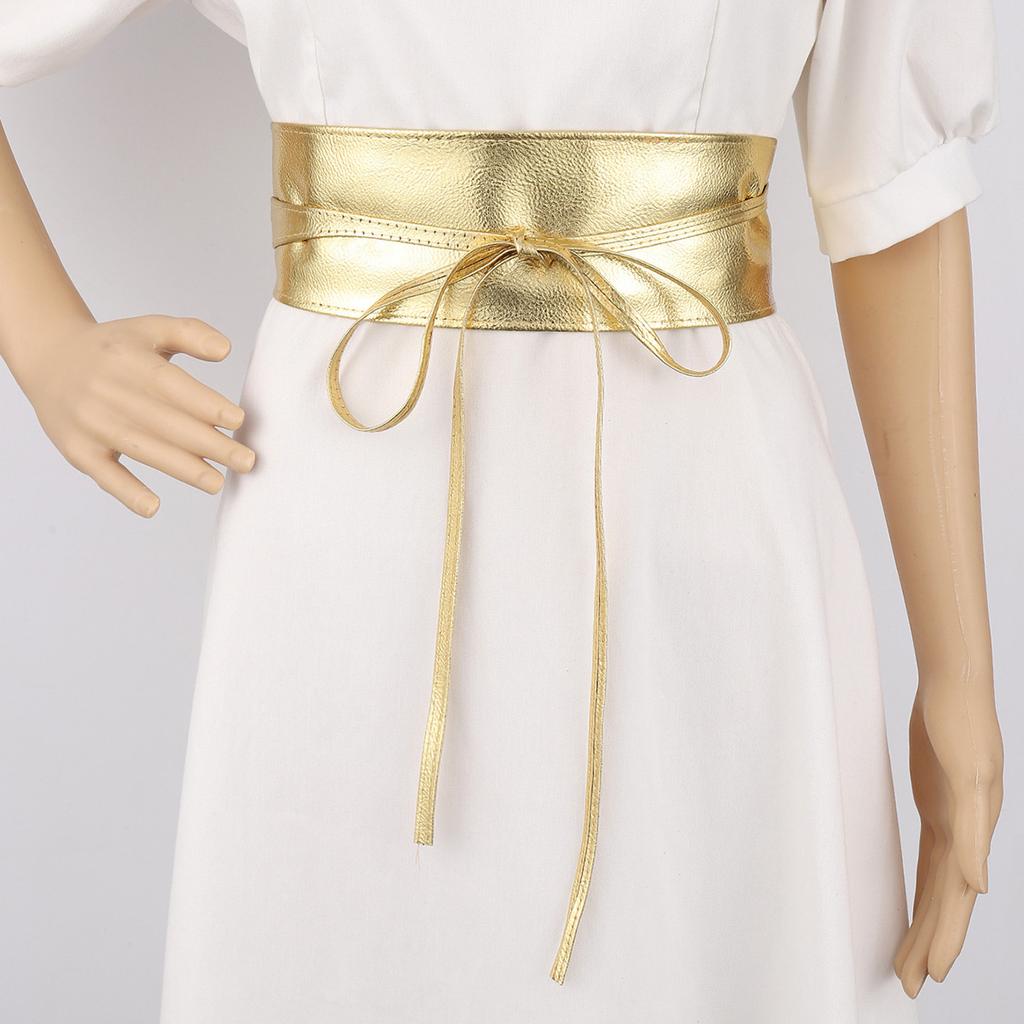 Европейский и американский фильм яркий цвет широкий пояс для женщин универсальное украшение осень и зима бант повседневный дворцовый стиль талия