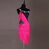 Professional Latin Dance Dress With Fringe Stage Performance Womens Costume Black Yellow Rose Red
