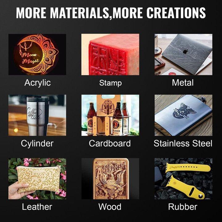 100W CO2 Laser Engraving 60X90cm w/ Water Chiller for Wood/Fabric/Metal