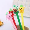 10pcs 0.5mm Cute Fruit Peach, Avocado Shaped Gel Pen Creative Silicone Head Stationery Silicone Head Gel Pen Signature Pen