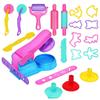 22 Pcs Children's Colored Mud Noodle Machine Pieces Set Animal Molds Toys Mini Clay Plastic Tool Kit Miss