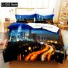 Город у моря Комплект постельного белья Пододеяльник Комплект 3D Постельное белье Цифровая печать Размер Queen Комплект постельного белья Модный дизайн