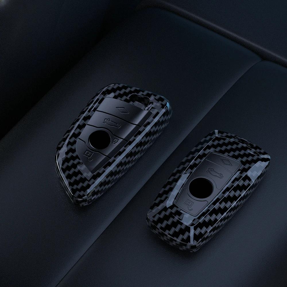 Чехол для ключей автомобиля из АБС-пластика из углеродного волокна для BMW 1, 2, 3, 4, 5, 6, 7 серии X1 X3 X4 X5 X6 X7 F10 F20 F30 G20 G30 G01 F15 F16 G02 G05 F34