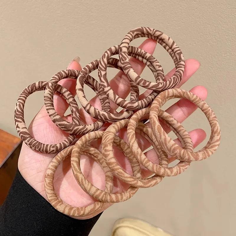 5/10pcs Leopard Print High Elastic Hair Ties Scrunchie High Elasticity Ponytail Holder Women Girls Hair Rings Rope Accessories
