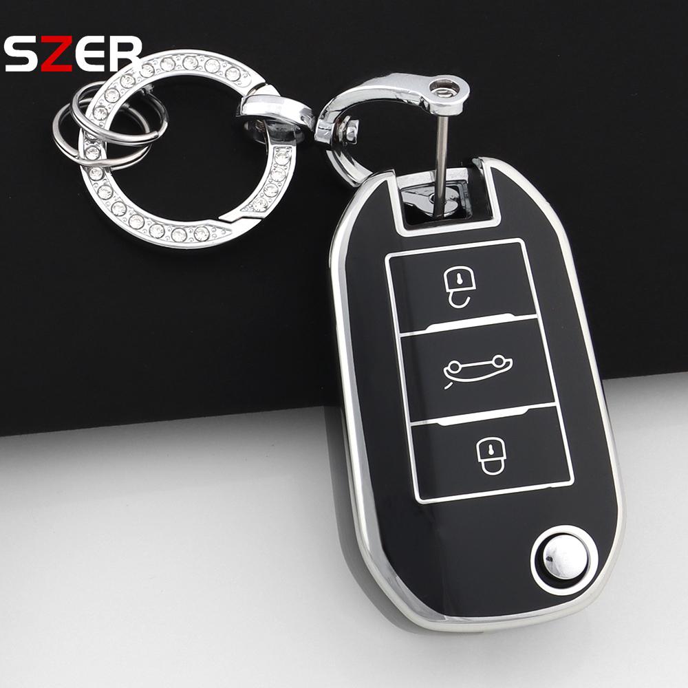 Новый ТПУ Чехол для Автомобильного Ключа Для Peugeot 208 308 408 508 2008 3008 4008 5008 Для Citroen C3 C4 Cactus C6 C8 Защитный Чехол Брелок