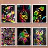10PCS Rainbow Scratch Painting Toys DIY Night Scene Art Drawing Paper Scratch-off Paper  Children