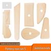 5-Piece Solid Wood Pottery Tools Set: Scraper, Knife, Clay Carving, Ceramic Sculpture, DIY Handmade.