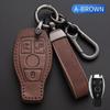 Genuine Leather Car Key Case for Mercedes Benz E C G M R S Class W204 W212 W176 GLC CLA GLA AMG Cover Keychain Car Accessories