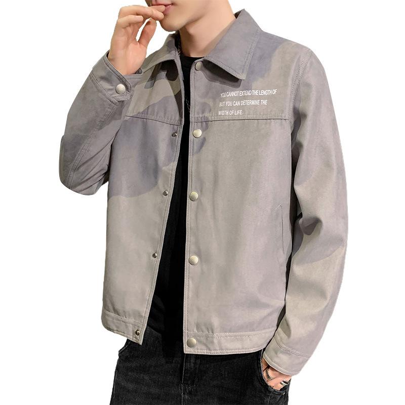 Shirt Jacket Men's Spring and Autumn Trend Lapel Casual Versatile Jacket Youth Tooling On Clothes