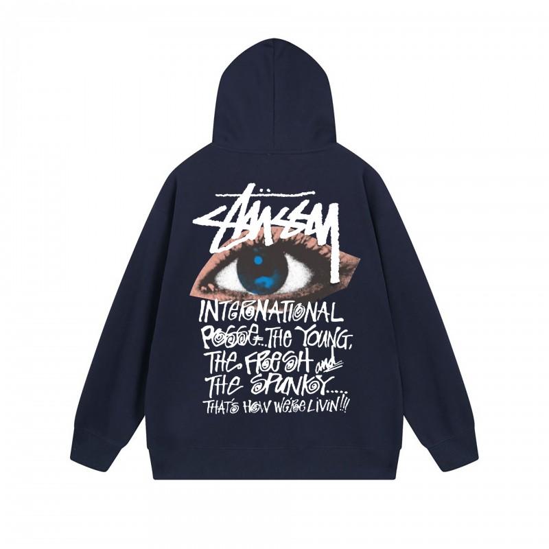 Mens Hooded Zip-Up Sweatshirt With Letter Print Loose Fit Cotton Pullover Winter Daily Wear