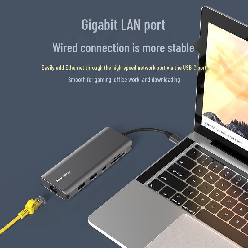 Док-станция 8K HD: HDMI 2.1/DP 1.4, Тройной дисплей, Gigabit Ethernet, USB 3.0 Конвертер для ноутбука