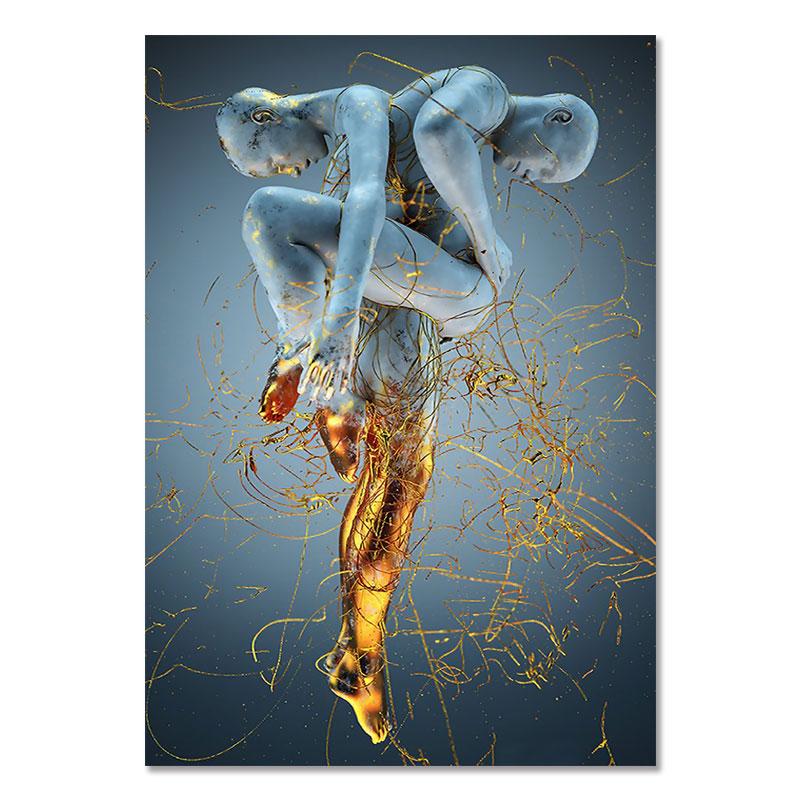 Абстрактная фигура, статуя, холст, живопись, современный постер и принты, настенная художественная картина для гостиной, отеля, интерьер, украшение дома