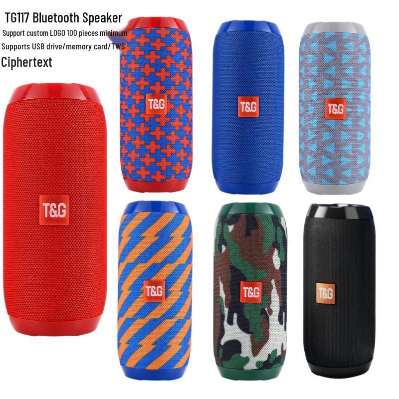 Портативная беспроводная Bluetooth-колонка TG117 с сабвуфером, слотом для карты и функцией прямой трансляции K-song для использования на открытом воздухе