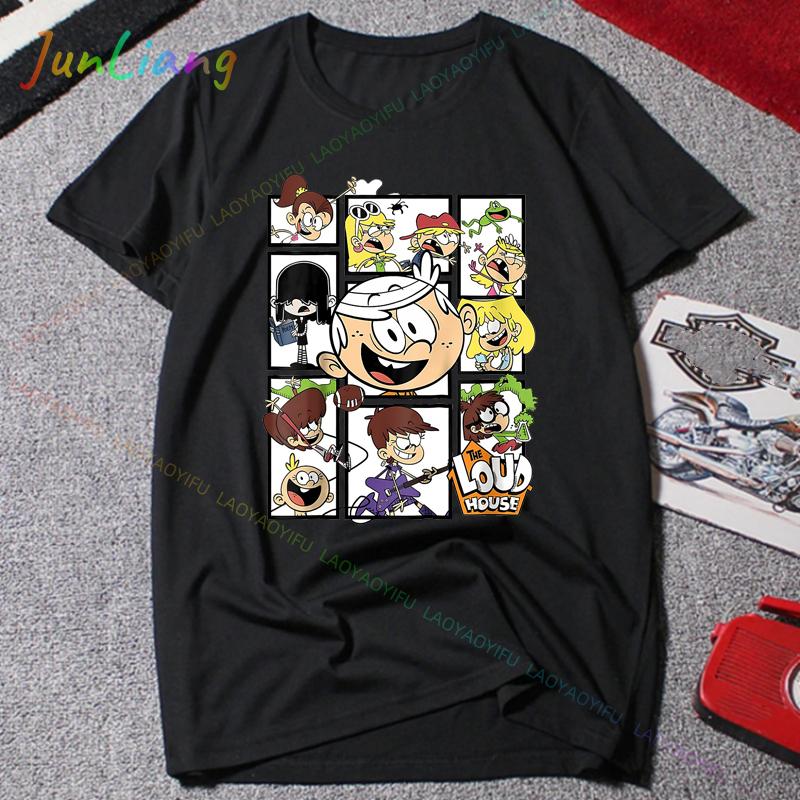 Loud House Tshirts Cartoon Print Japanese Anime Anime Teeshirt Short Sleeve Tshirt Funko Harajuku Kawaii Funny Cool Fashion