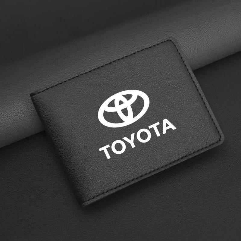 Leather Car Driver License Holder Cover For Toyota Corolla Yaris Aygo Prius CHR Camry Auris Avensis Land Cruiser Prado Keyring