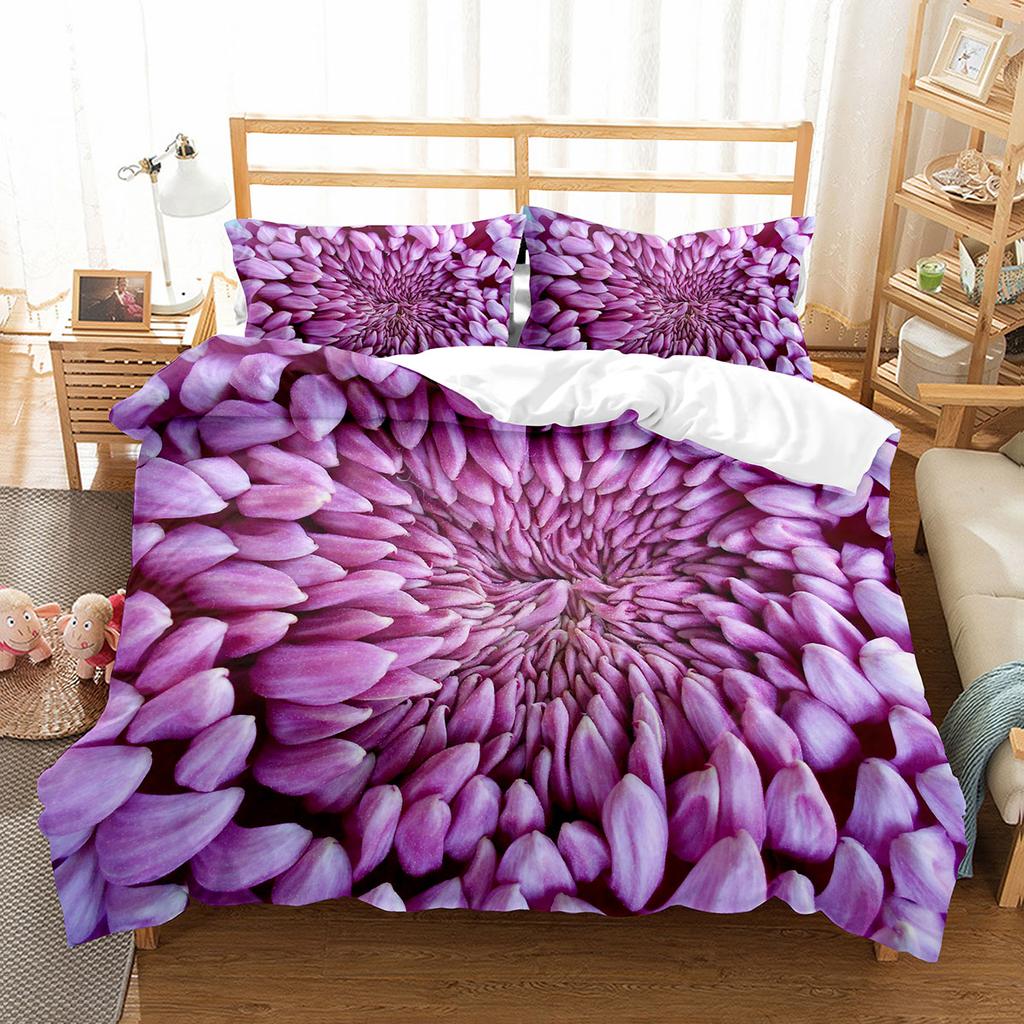 Комплект пододеяльника Petal King Queen Full Size Красивый цветочный узор Полиэстеровый чехол для одеяла для детей, подростков, взрослых Постельное белье