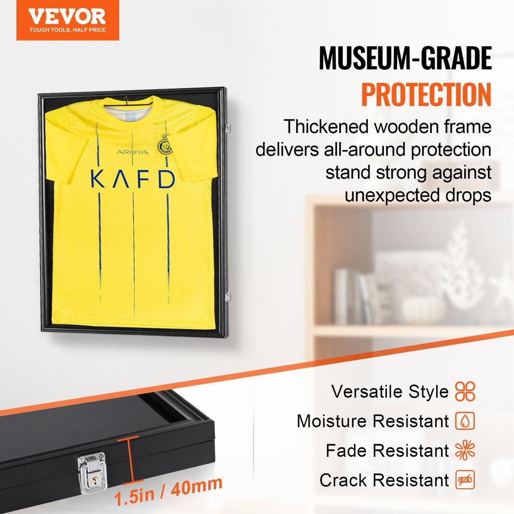 VEVOR 2PCs Jersey Display Frame Case, 23.3x31.2x1.5 in/59.2x79.2x3.8 cm