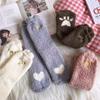 3/5 Pairs Winter Women Warm Socks Fluffy Plush Sleep Soft Cozy Girls Cute Cartoon Floor Socks