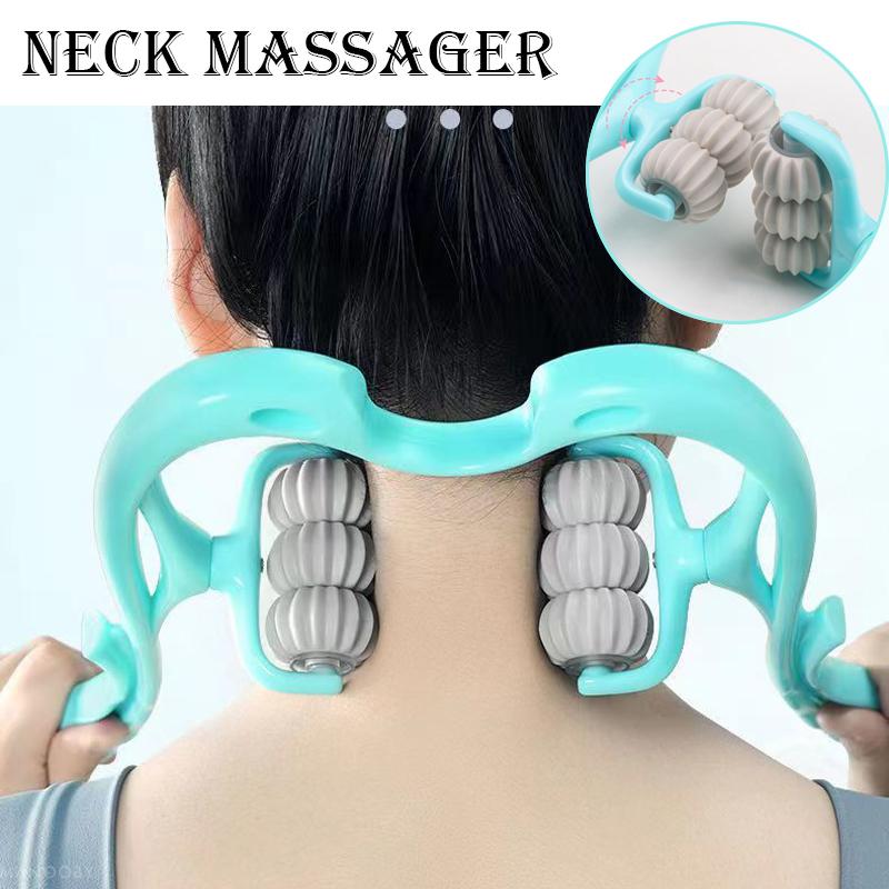 Multifunctional Cervical Massager Manual Neck Clamp Multifunctional Kneading Roller 6 Balls Shoulder And Neck Relaxation Massage