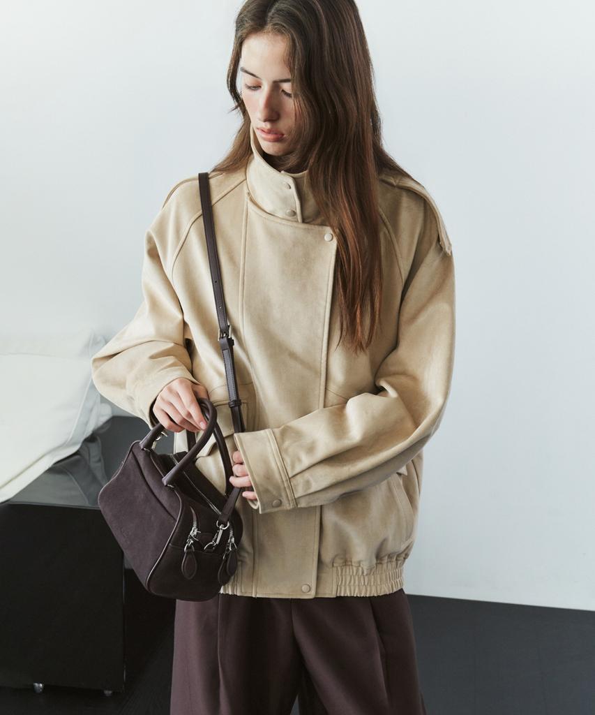 SIYAZU Siot4209 Edit Suede Jacket_Ash Beige