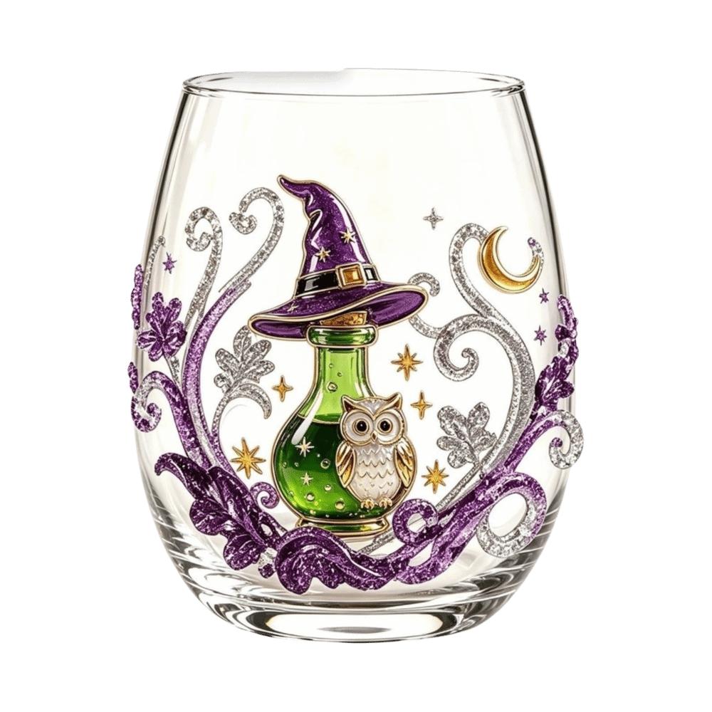 Pumpkin Tentacle Halloween Glass 2D Print Clear Stemmed Cup Dark Style Halloween Art Cup Home