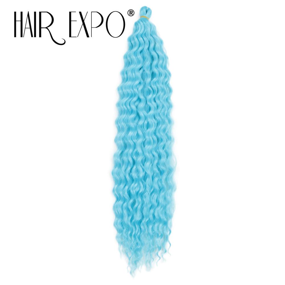 Ariel Curl Hair Water Wave Twist Crochet Hair Synthetic Braid Hair Ombre Blonde Pink 22 Inch Deep Wave Braiding Hair Extensions