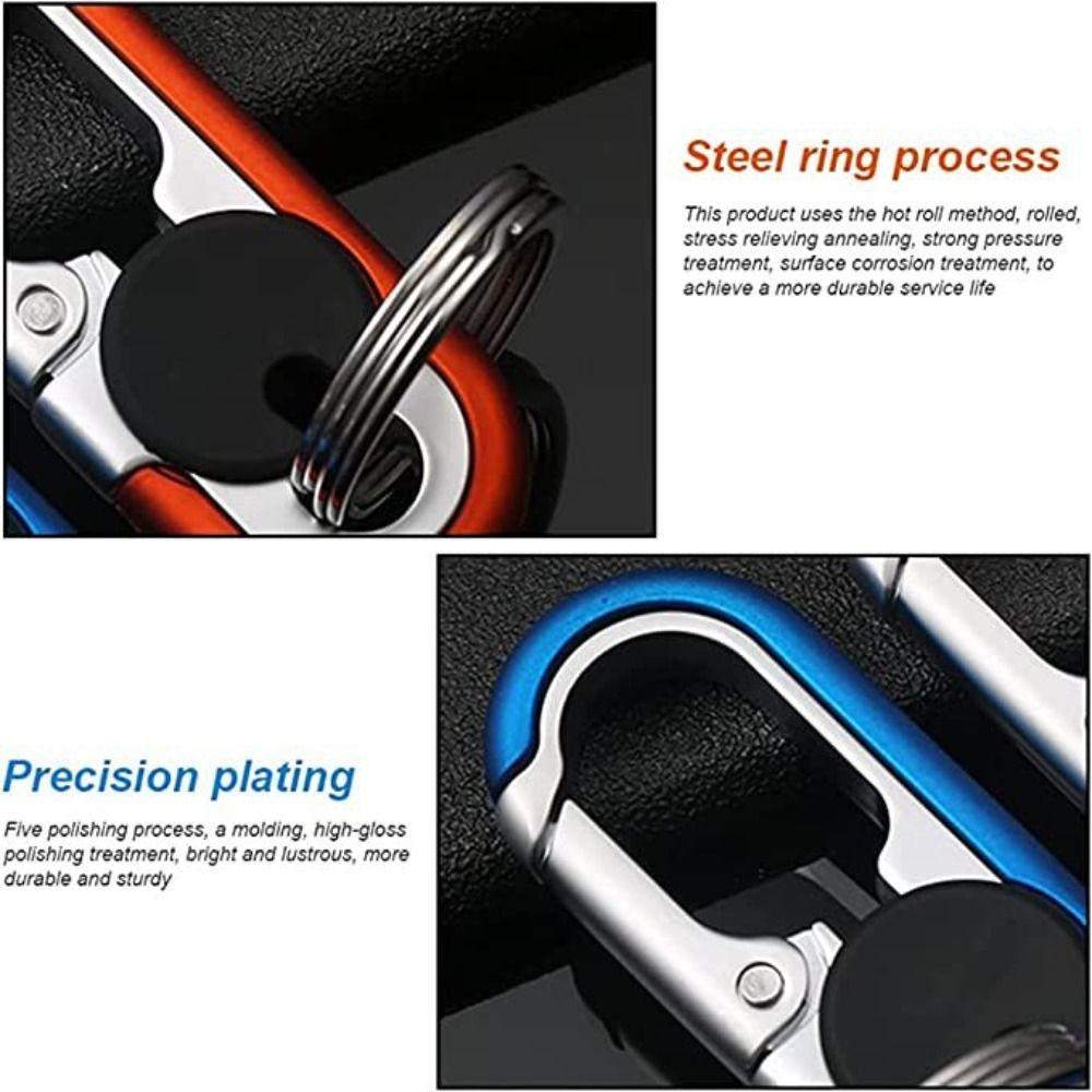Waist Buckle Metal Bag Charms Car Key Holder Keys Organizer Double Ring Keychain Car Keychain