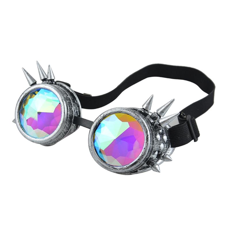 Steampunk Goggles Sunglasses Men Women Kaleidoscope Glasses Rave Festival Holographic Retro Party Cosplay Goggle Eyewear