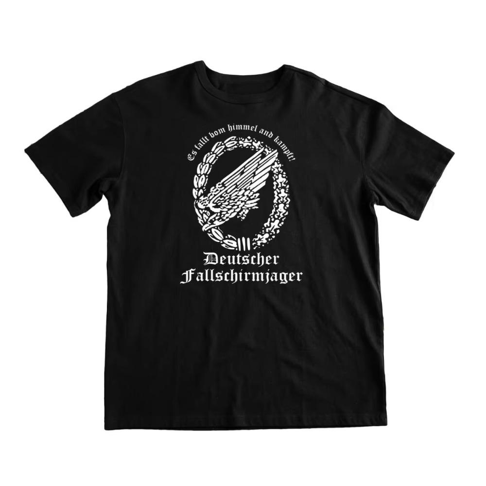 Вторая мировая война Немецкие воздушно-десантные воины Парашютисты Операции FALLSCHIRMJAGER Футболка. Футболка мужская хлопковая с коротким рукавом и круглым вырезом, новая, S-3XL