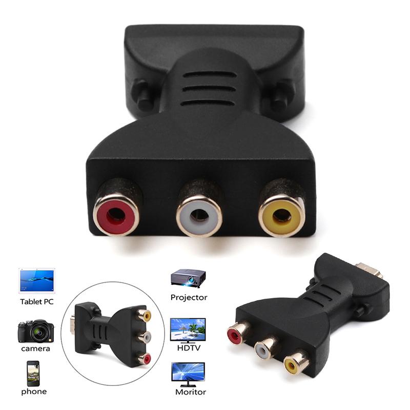 HDMI-compatible Gold-plated to AV Audio Adapter HDMI-compatible to VGA Splitter for HDTV DVD Projector