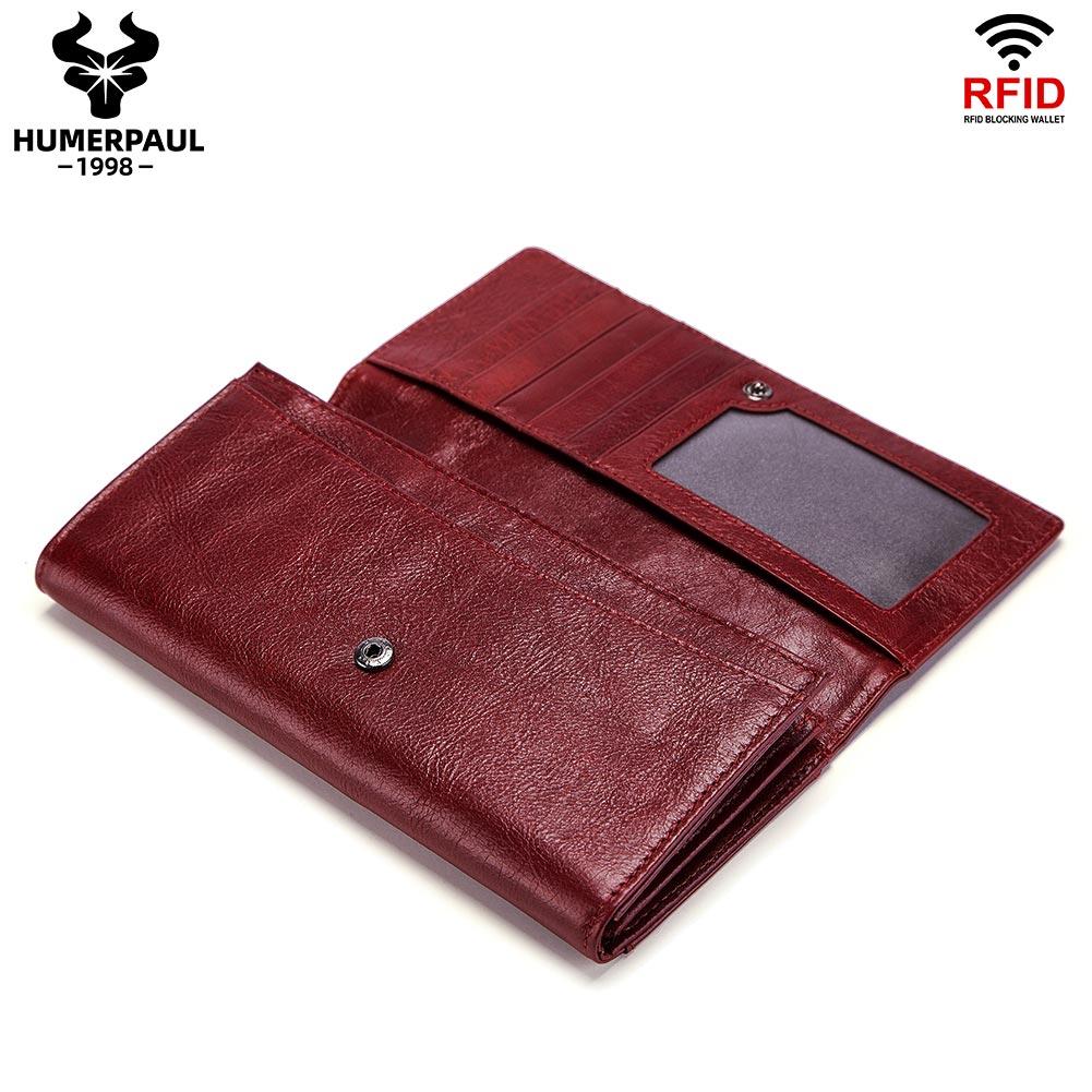 Brand Genuine Leather Ladies Wallet RFID Large Capacity Long Mobile Phone Bag Clutch Bag Designer Wallet Slim Wallets