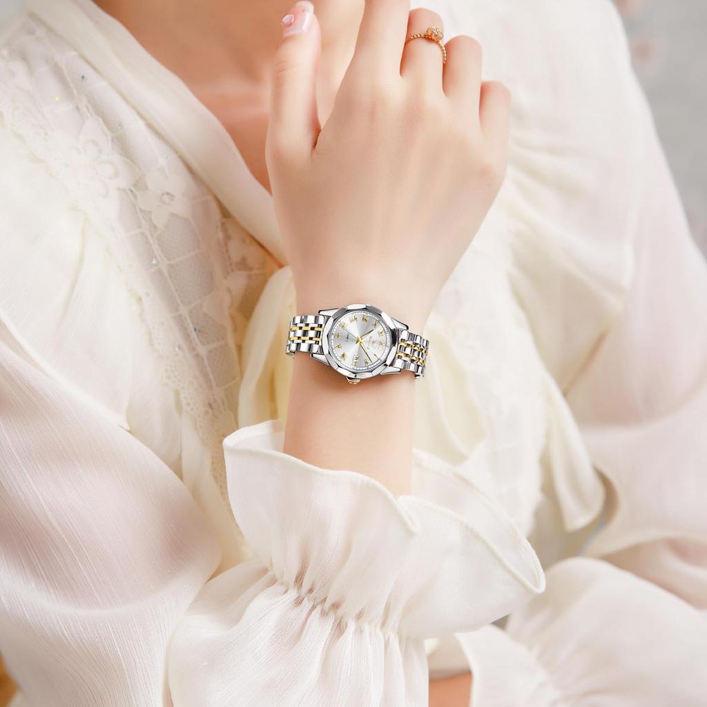 Часы OLEVS водонепроницаемые женские популярные маленькие часы деловые модные стильные аналоговые кварцевые металлические золотые белые часы из нержавеющей стали с ремешком на руку с датой для женщин