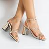 Women's Low-heeled Open-toed Summer New Mid-heel with Temperament High-heeled Sandals