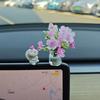 2 шт. украшения для автомобиля, ваза Babysbreath Jasmine, стеклянная ваза, микропейзаж, кролик, украшение для салона автомобиля, мини-консоль