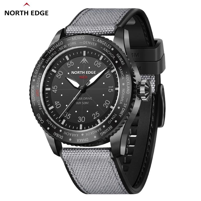 NORTH EDGE 2024 NEW MACH Solar Powered Watch For Men Waterproof 50M Men's Pilot Sports Casua Wristwatches Reloj Hombre Luminous