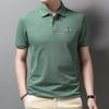 Мужская рубашка поло с короткими рукавами, свободная повседневная футболка с отворотами и короткими рукавами, тонкая и дышащая.