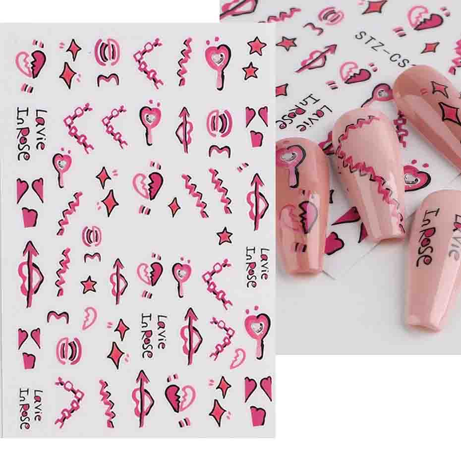 Летние цветочные и лиственные наклейки-водные слайдеры для дизайна ногтей в зеленом цвете