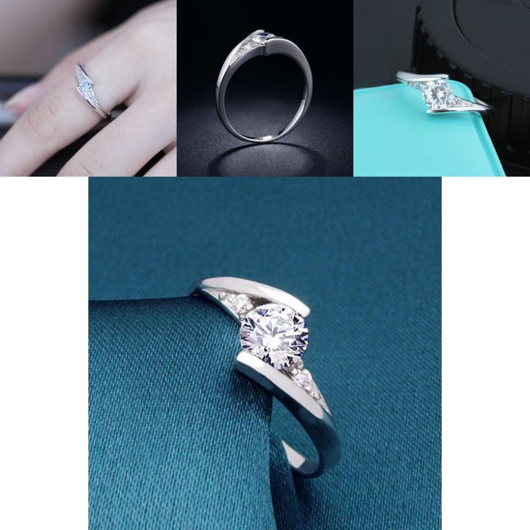 Copper Silver Coated Jewelry Ring For Women Elegant Style Hand Accessory