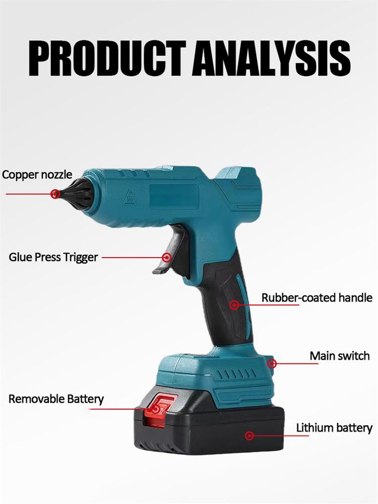 Электрический пистолет для термоклея для аккумулятора Dewalt/Makita/Milwaukee 18 В Электрический клеевой пистолет Клеевой стержень 11 мм Пистолет для горячей сварки воздухом