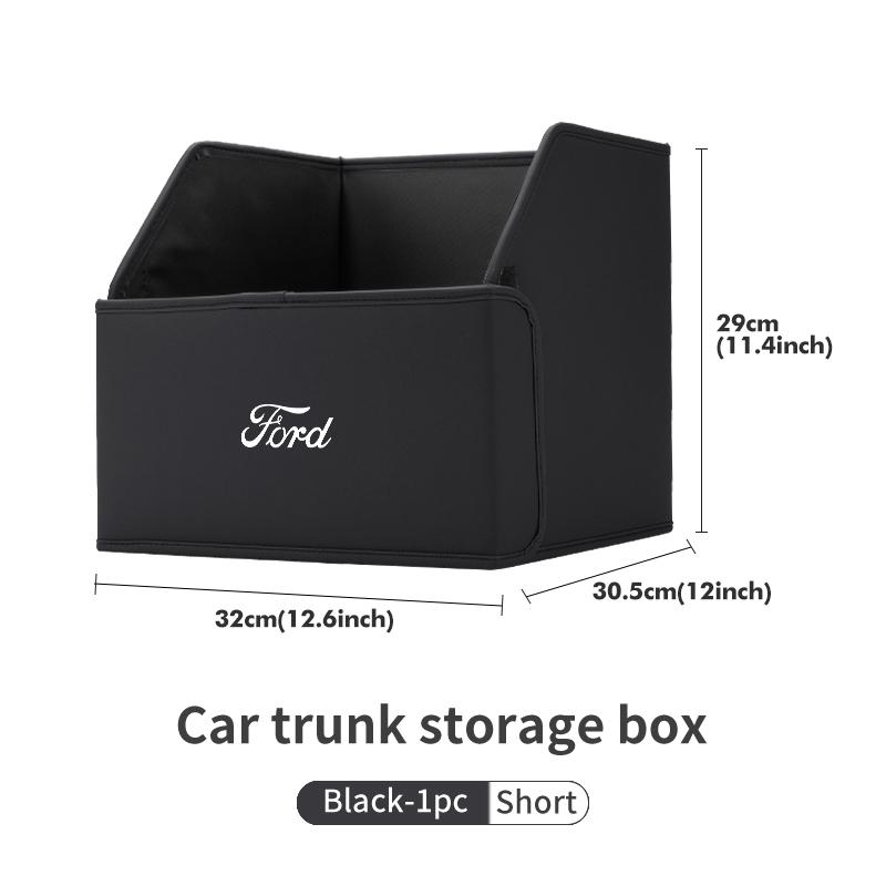 PPWE7 Car Trunk Interior Storage Box Leather Collapsible Tools Case For Ford mk2 mk3 Ranger Mondeo mk4 S-MAX Kuga Mustang Fusion