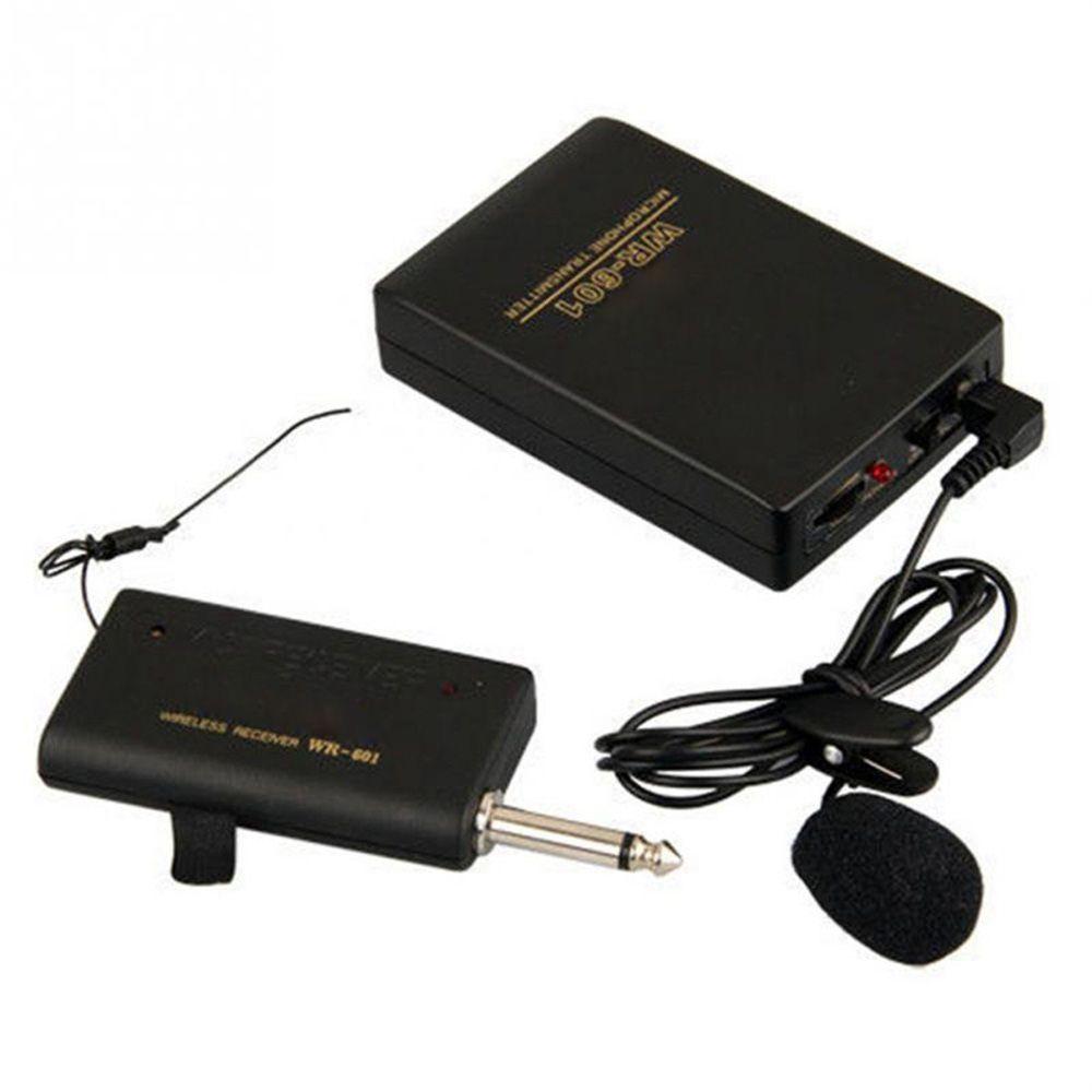 Portable Speech Meeting Wireless Microphone Clip Mic System Lavalier Lapel FM Transmitter Receiver