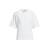 Neo Solid Color Logo Print Crew Neck Simple Tee Women Tops White HS8845