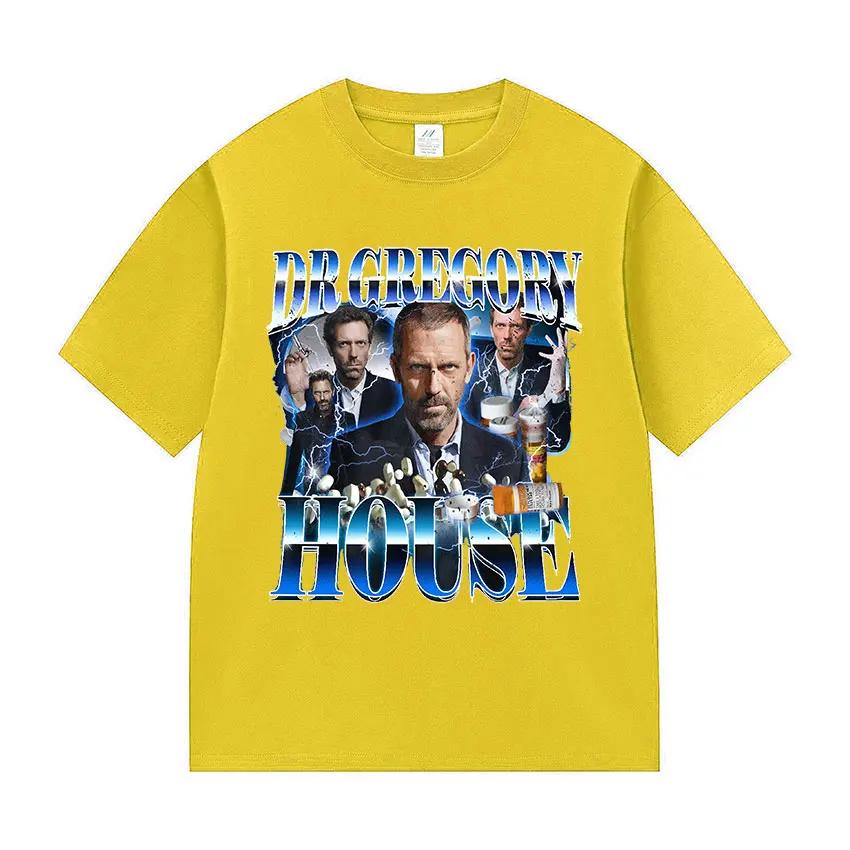 Doctor Gregory House funny face T-shirt for women, unisex, vintage summer fashion, extra large size