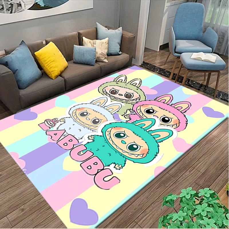 [LABUBU Printed Carpet] Non-slip Office Rug, Cozy Area Carprt for Living Room Use, Soft Home Sofa Chair Mat