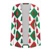Women's Fashion Casual Christmas Print Medium Length Cardigan Jacket Coat